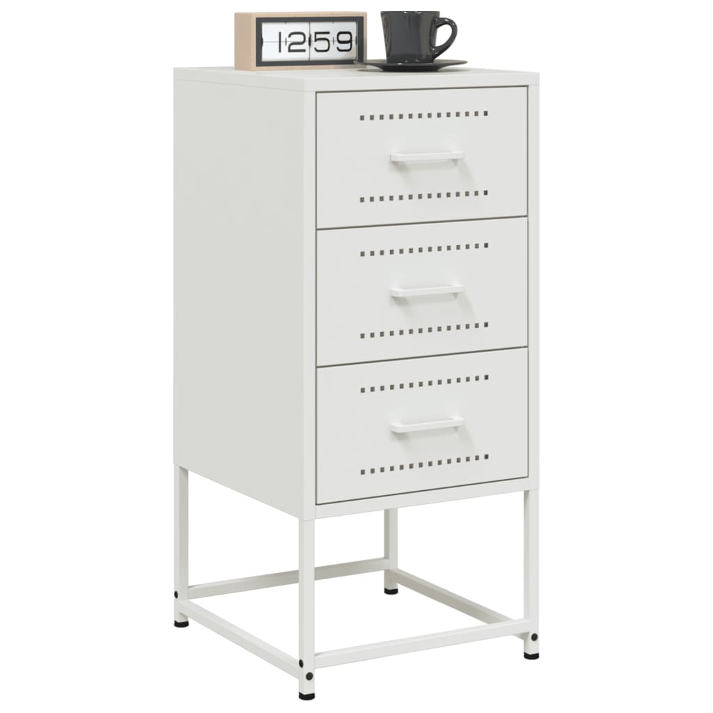 vidaXL Bedside Cabinets 2 pcs White 36x39x78 cm Steel