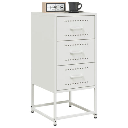 vidaXL Bedside Cabinets 2 pcs White 36x39x78 cm Steel