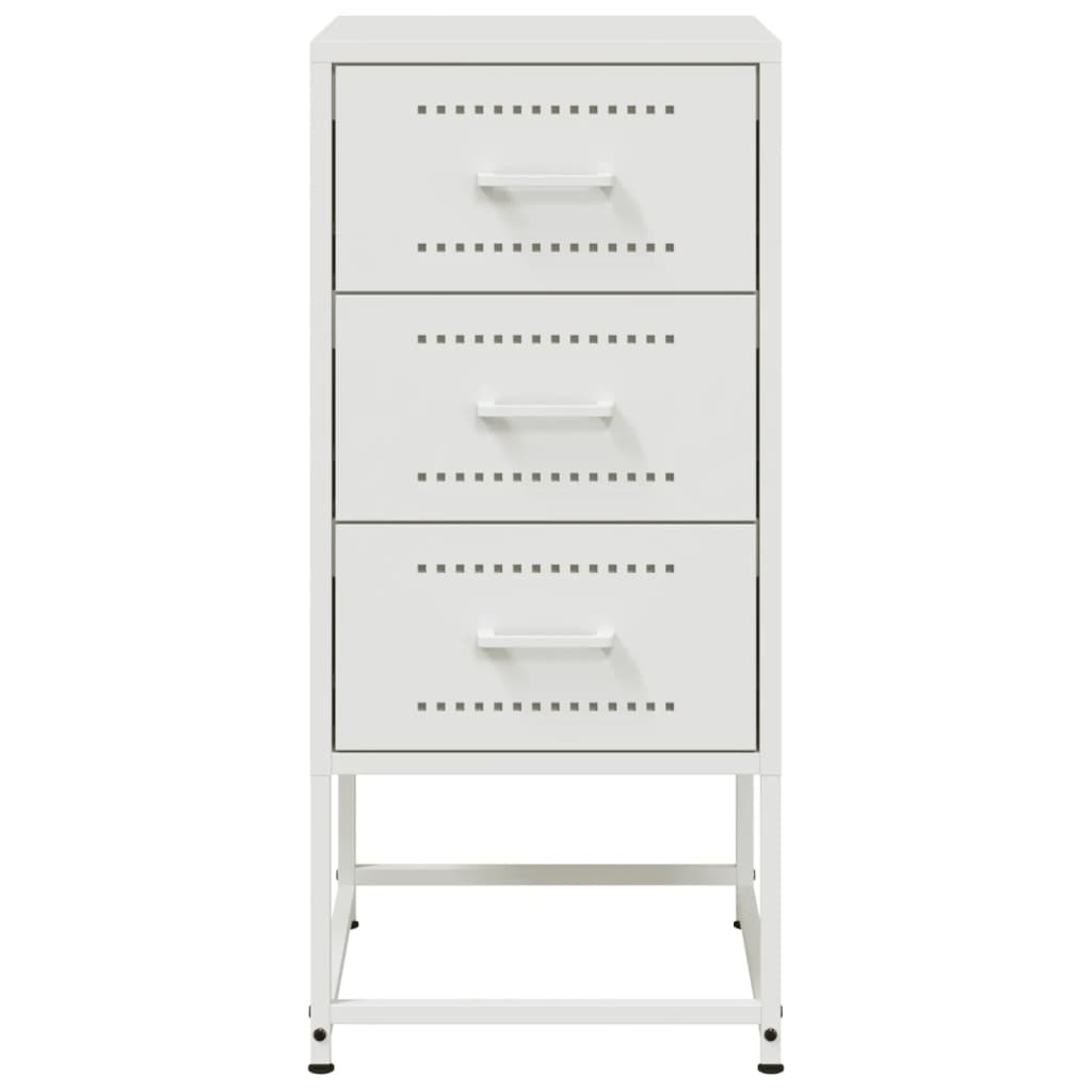 vidaXL Bedside Cabinets 2 pcs White 36x39x78 cm Steel