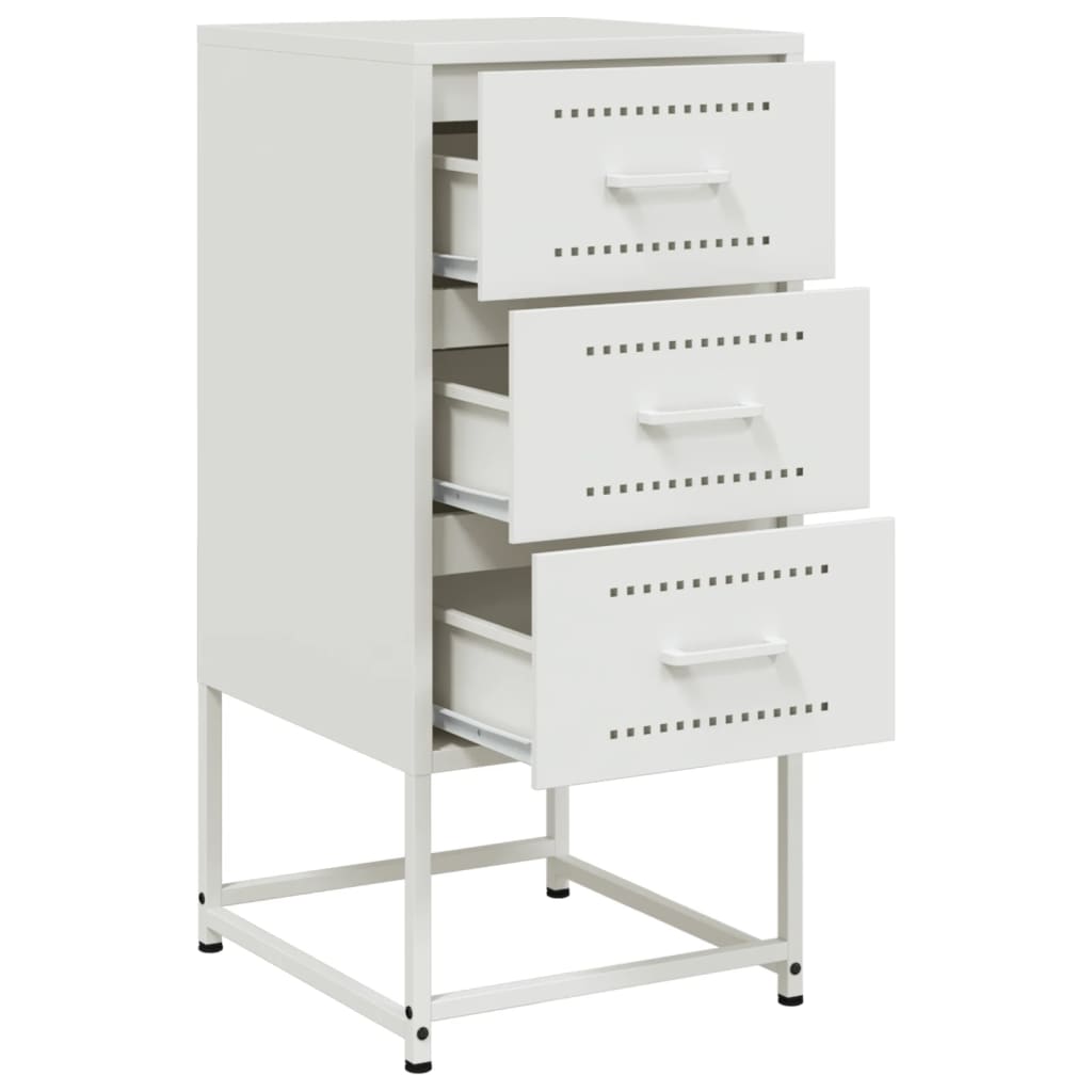 vidaXL Bedside Cabinets 2 pcs White 36x39x78 cm Steel
