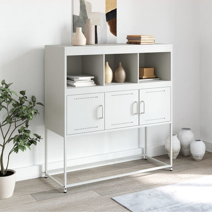vidaXL Sideboard White 100,5x39x107 cm Steel