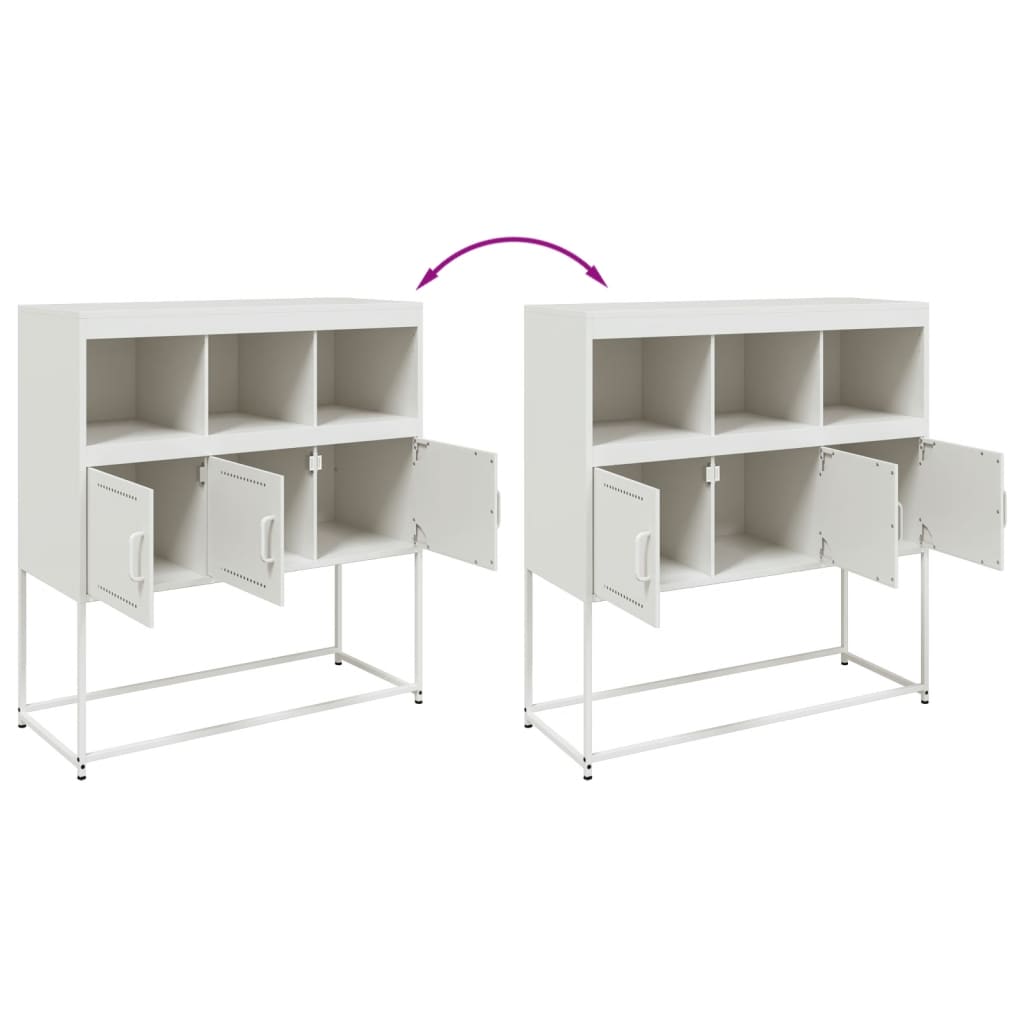 vidaXL Sideboard White 100,5x39x107 cm Steel