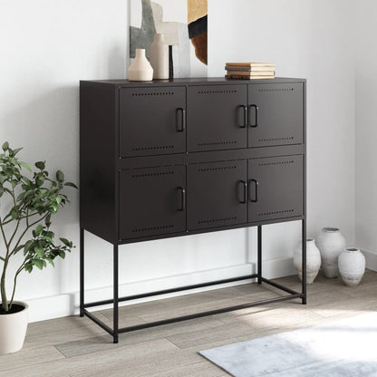 vidaXL Sideboard Black 100.5x39x107 cm Steel