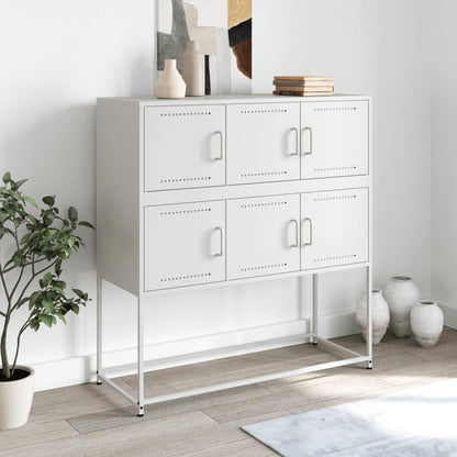 vidaXL Sideboard White 100,5x39x107 cm Steel