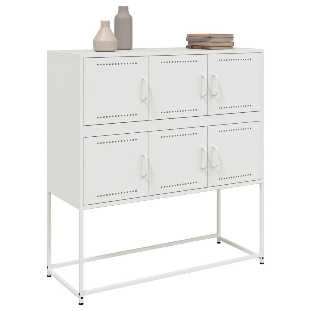 vidaXL Sideboard White 100,5x39x107 cm Steel