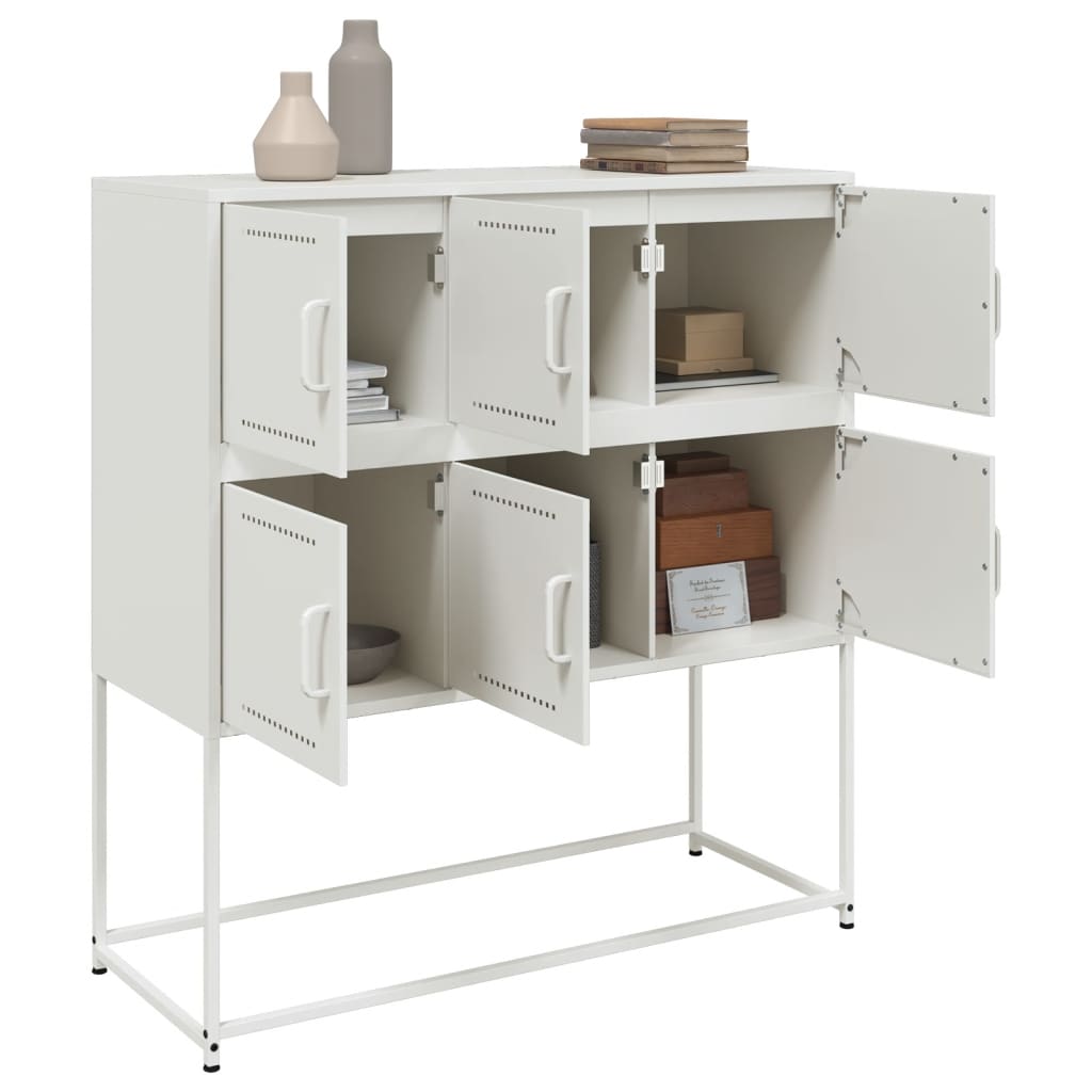 vidaXL Sideboard White 100.5x39x107 cm Steel