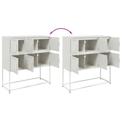 vidaXL Sideboard White 100,5x39x107 cm Steel