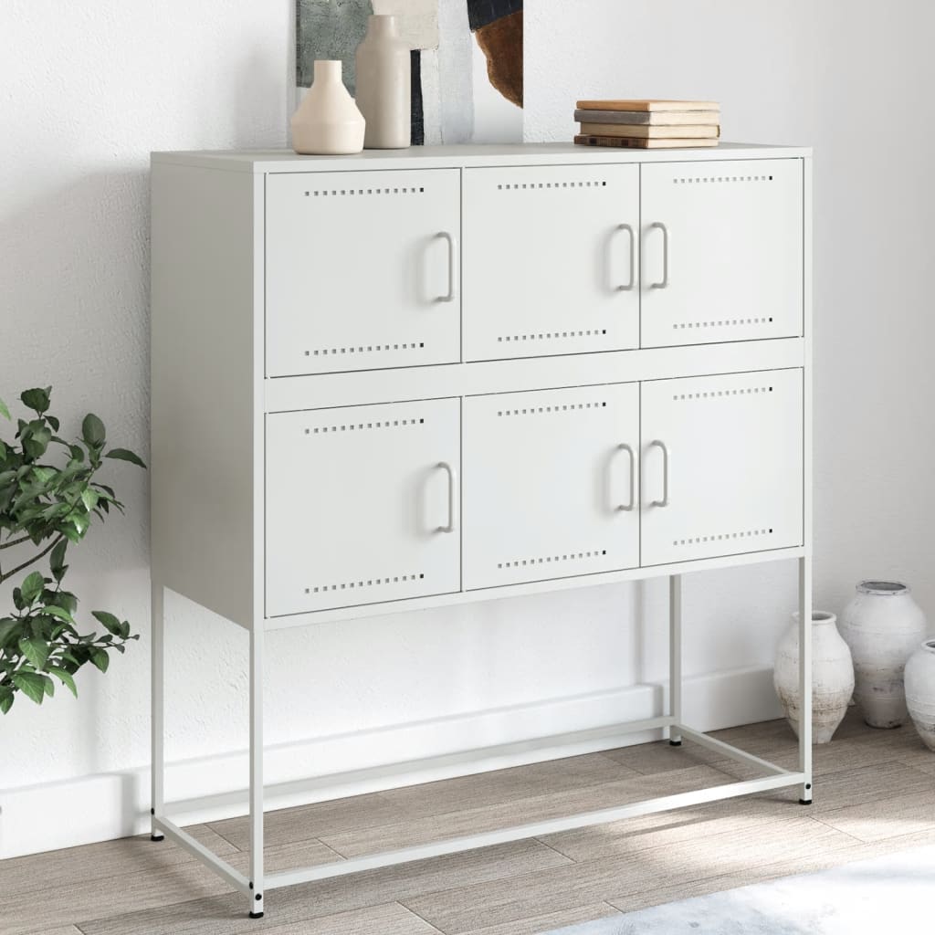 vidaXL Sideboard White 100.5x39x107 cm Steel