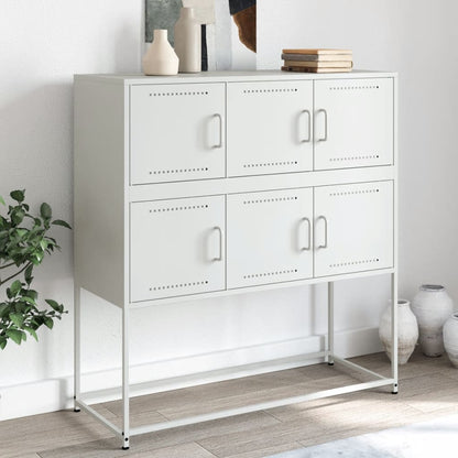 vidaXL Sideboard White 100.5x39x107 cm Steel