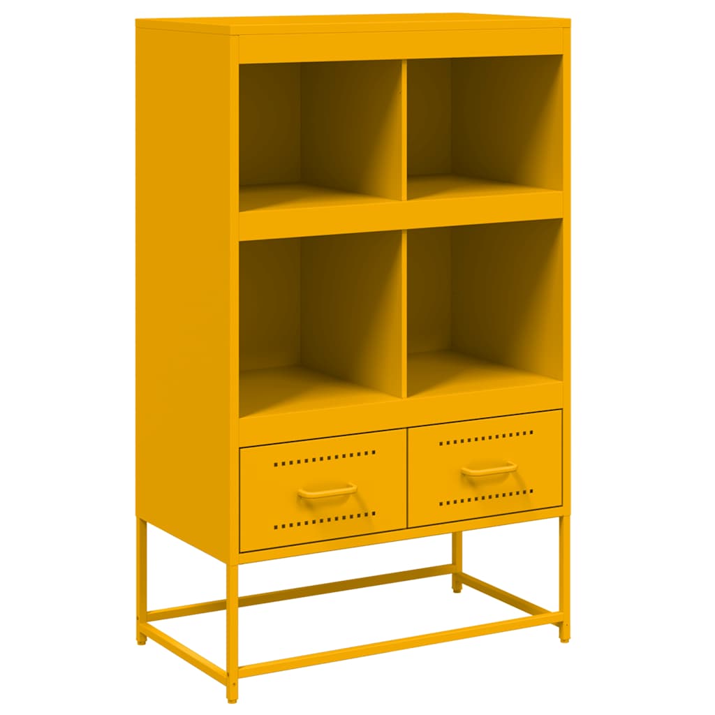 vidaXL Highboard Mustard Yellow 68x39x111,5 cm Steel