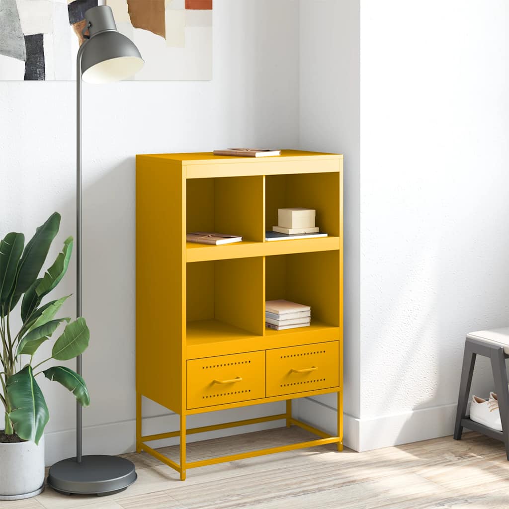 vidaXL Highboard Mustard Yellow 68x39x111,5 cm Steel