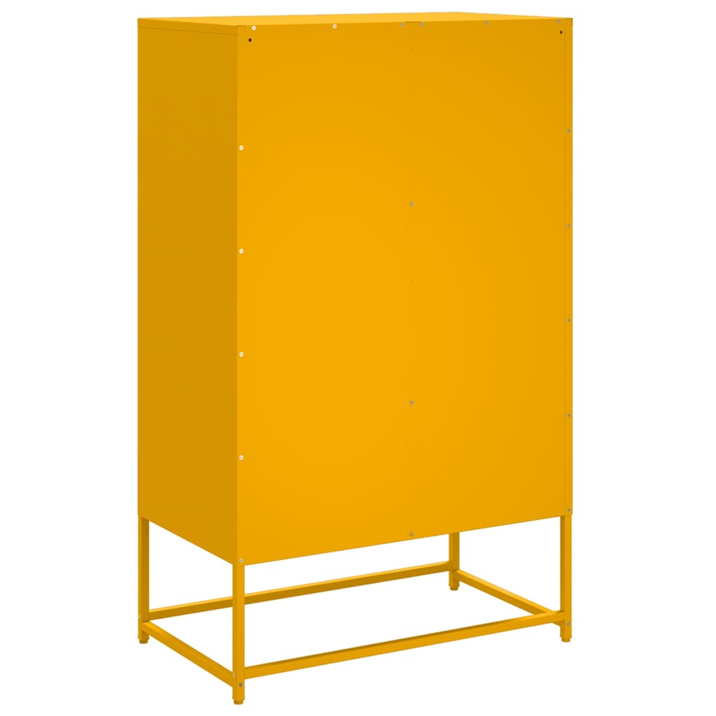 vidaXL Highboard Mustard Yellow 68.5x39x111.5 cm Steel