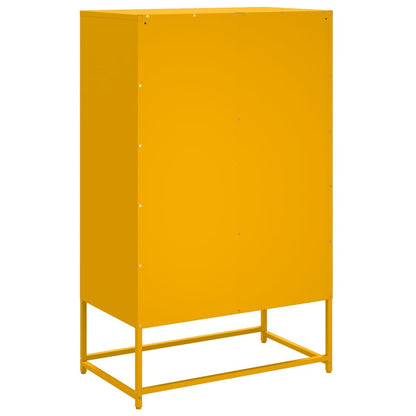 vidaXL Highboard Mustard Yellow 68.5x39x111.5 cm Steel