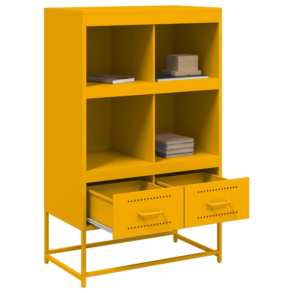 vidaXL Highboard Mustard Yellow 68x39x111,5 cm Steel