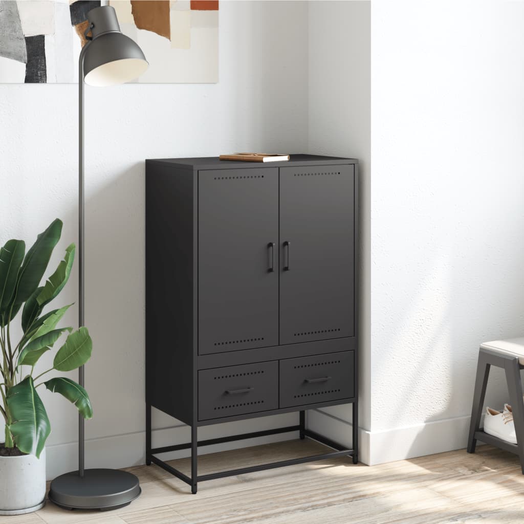 vidaXL Highboard Black 68x39x111,5 cm Steel