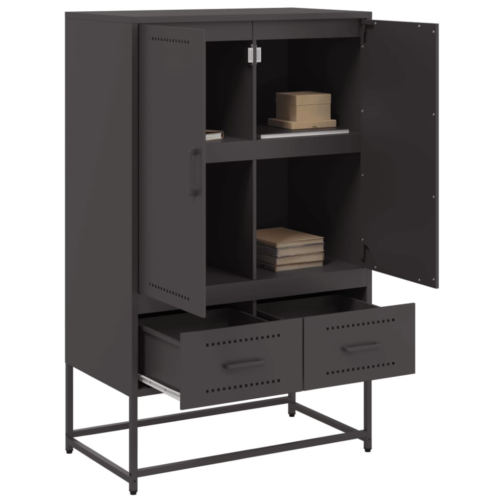 vidaXL Highboard Black 68x39x111,5 cm Steel