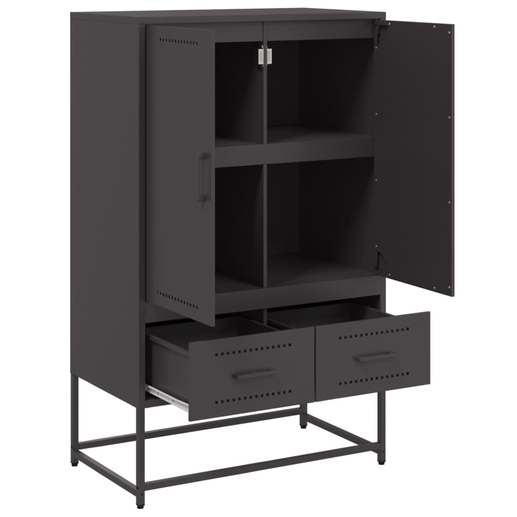 vidaXL Highboard Black 68x39x111,5 cm Steel