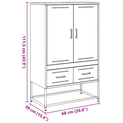 vidaXL Highboard Black 68x39x111,5 cm Steel