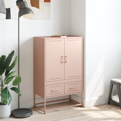 vidaXL Highboard Pink 68x39x111.5 cm Steel