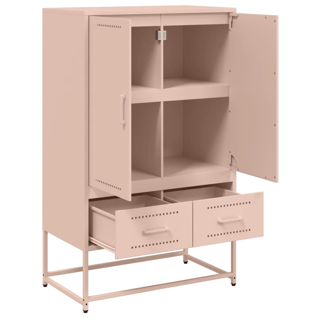 vidaXL Highboard Pink 68x39x111.5 cm Steel