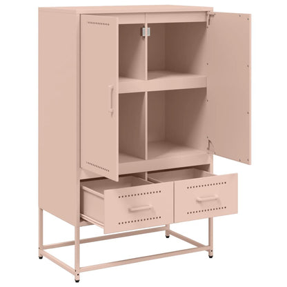 vidaXL Highboard Pink 68x39x111.5 cm Steel