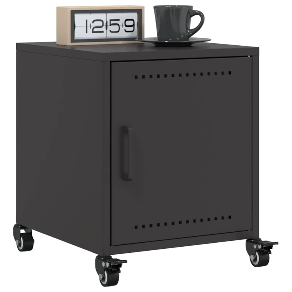 vidaXL Bedside Cabinet Black 36x39x43.5 cm Steel