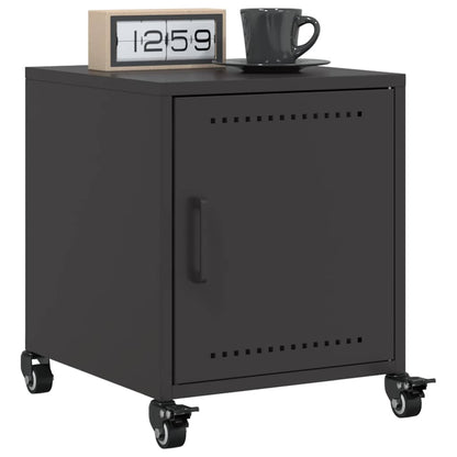 vidaXL Bedside Cabinet Black 36x39x43.5 cm Steel