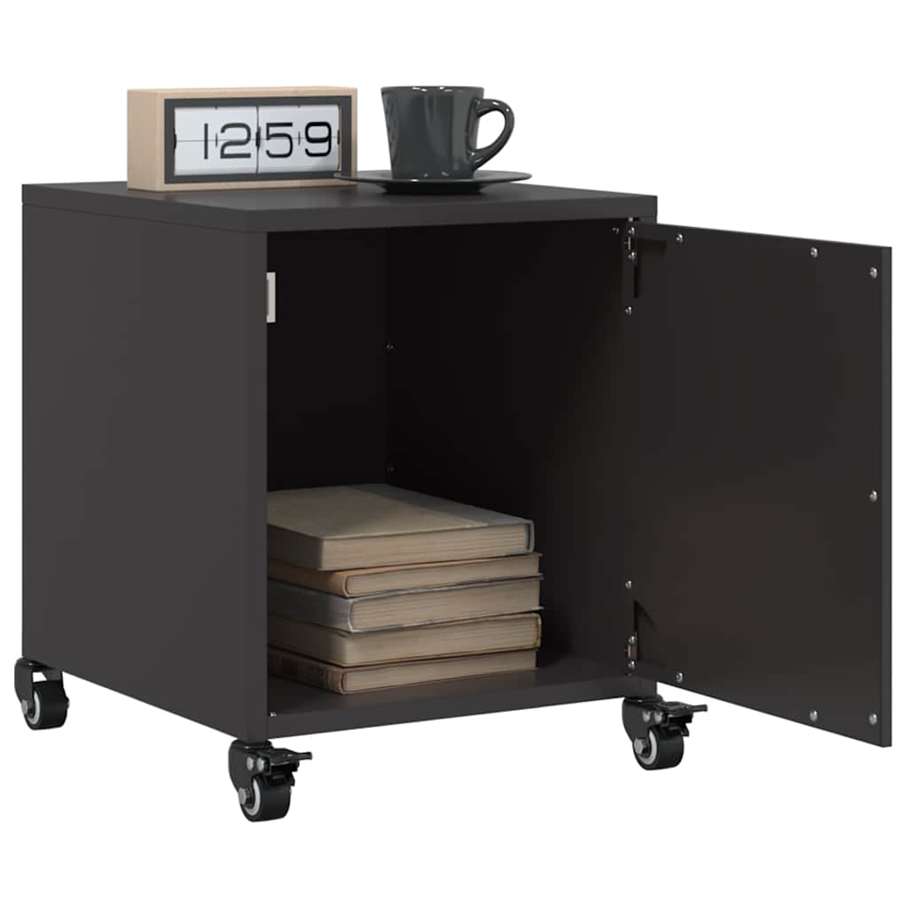 vidaXL Bedside Cabinet Black 36x39x43.5 cm Steel