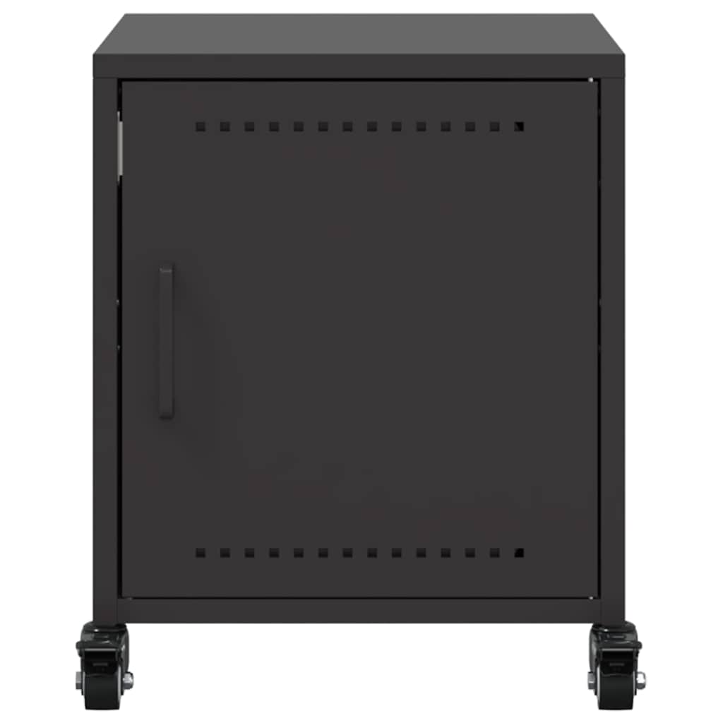 vidaXL Bedside Cabinet Black 36x39x43.5 cm Steel
