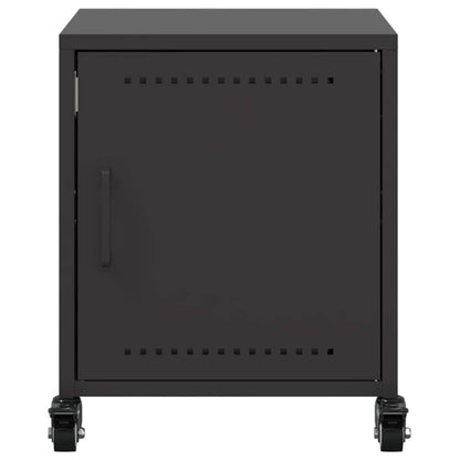 vidaXL Bedside Cabinet Black 36x39x43.5 cm Steel