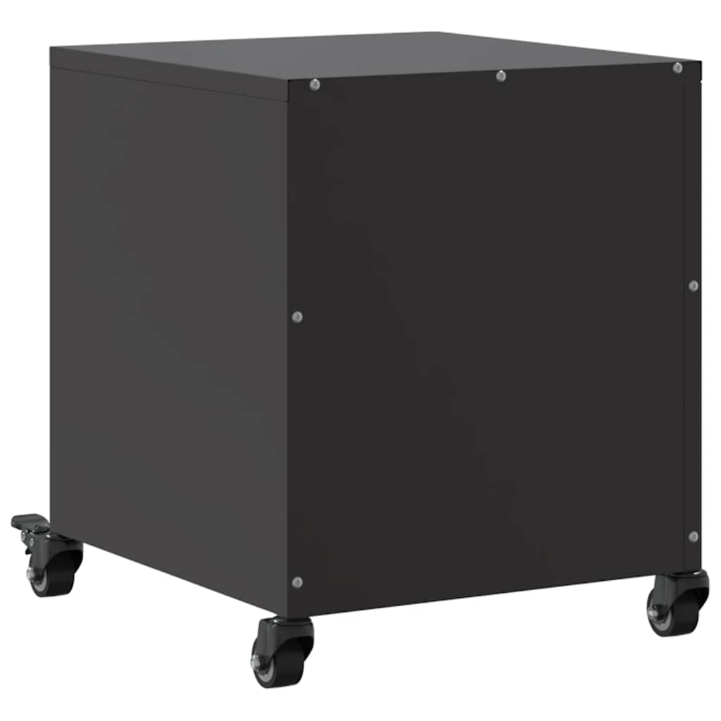 vidaXL Bedside Cabinet Black 36x39x43.5 cm Steel