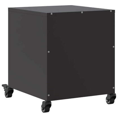 vidaXL Bedside Cabinet Black 36x39x43.5 cm Steel