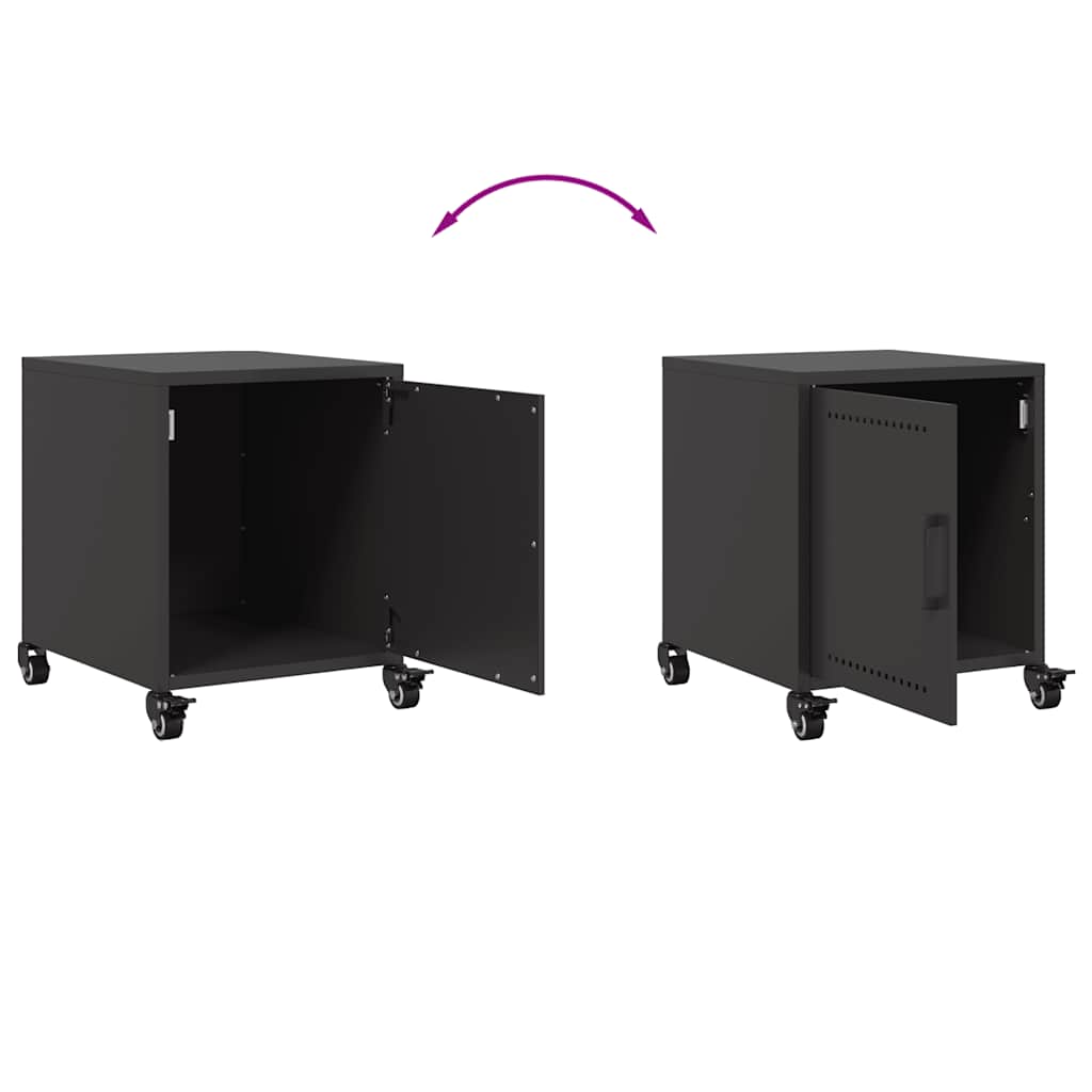 vidaXL Bedside Cabinet Black 36x39x43.5 cm Steel
