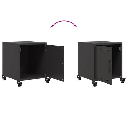 vidaXL Bedside Cabinet Black 36x39x43.5 cm Steel