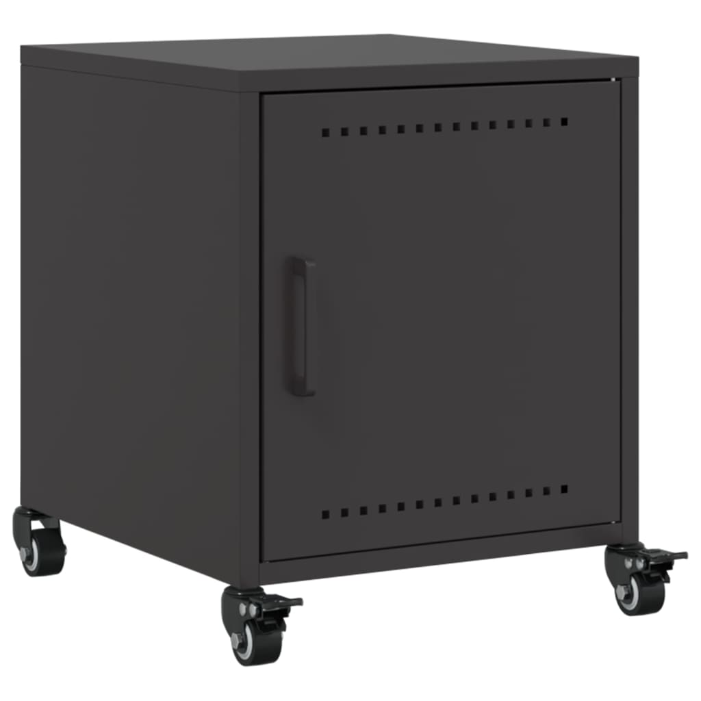 vidaXL Bedside Cabinets 2 pcs Black 36x39x43.5 cm Steel
