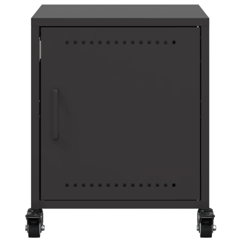 vidaXL Bedside Cabinets 2 pcs Black 36x39x43.5 cm Steel