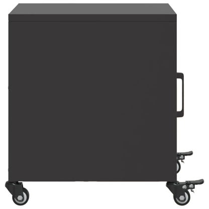 vidaXL Bedside Cabinets 2 pcs Black 36x39x43.5 cm Steel