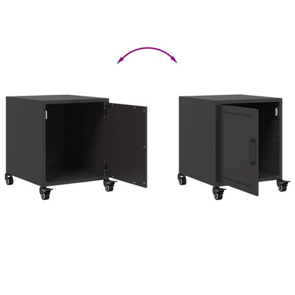 vidaXL Bedside Cabinets 2 pcs Black 36x39x43.5 cm Steel