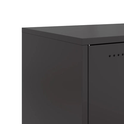 vidaXL Bedside Cabinets 2 pcs Black 36x39x43.5 cm Steel