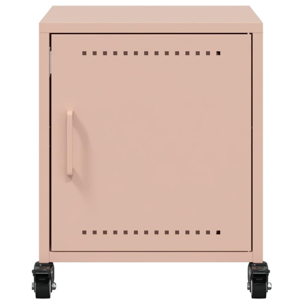vidaXL Bedside Cabinet Pink 36x38.5x43.5 cm Steel