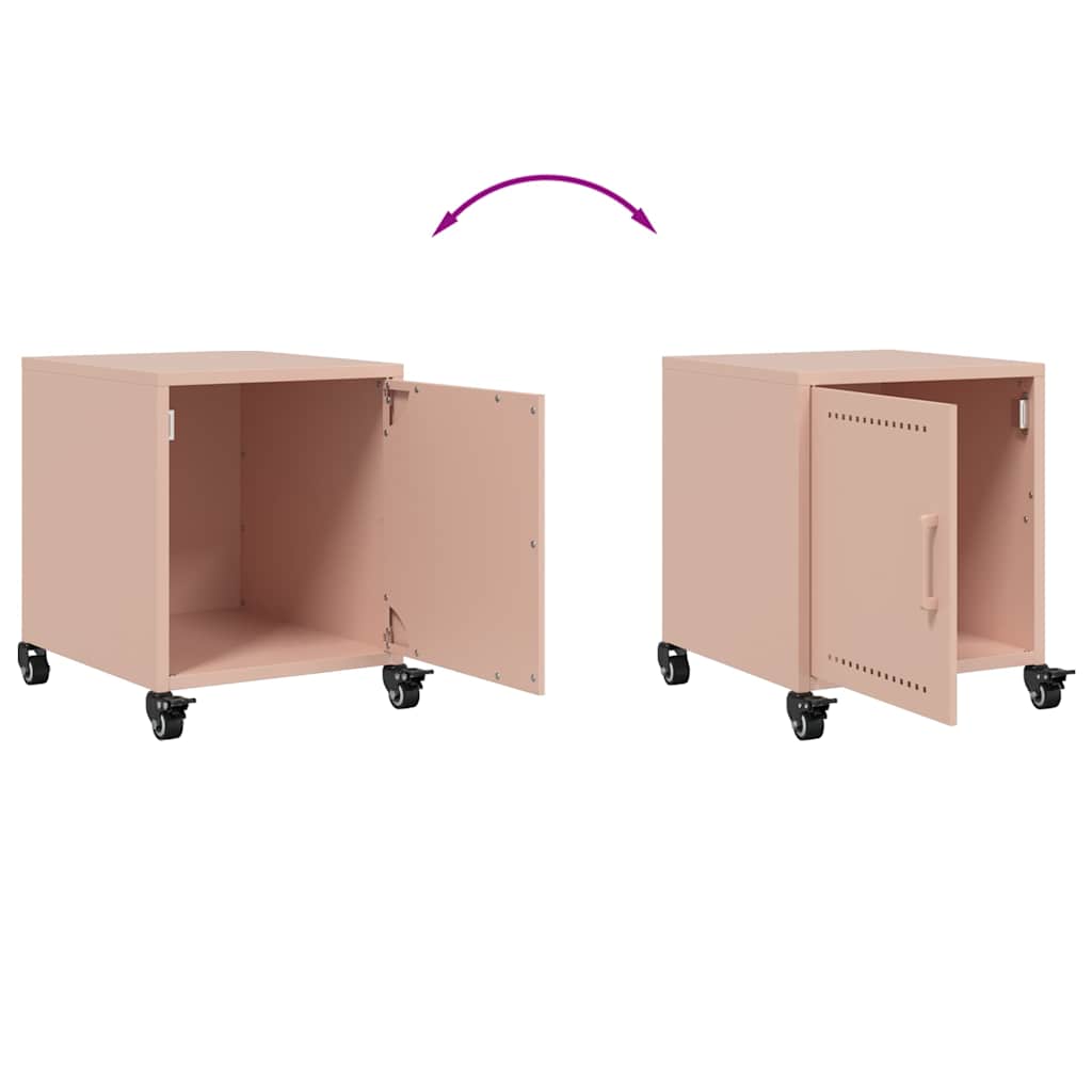 vidaXL Bedside Cabinet Pink 36x38.5x43.5 cm Steel