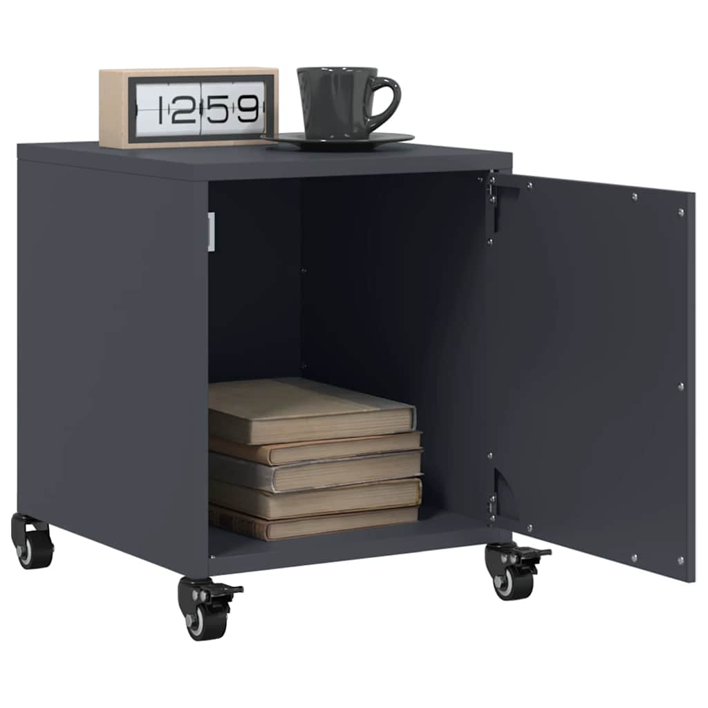 vidaXL Bedside Cabinet Anthracite 36x39x43.5 cm Steel