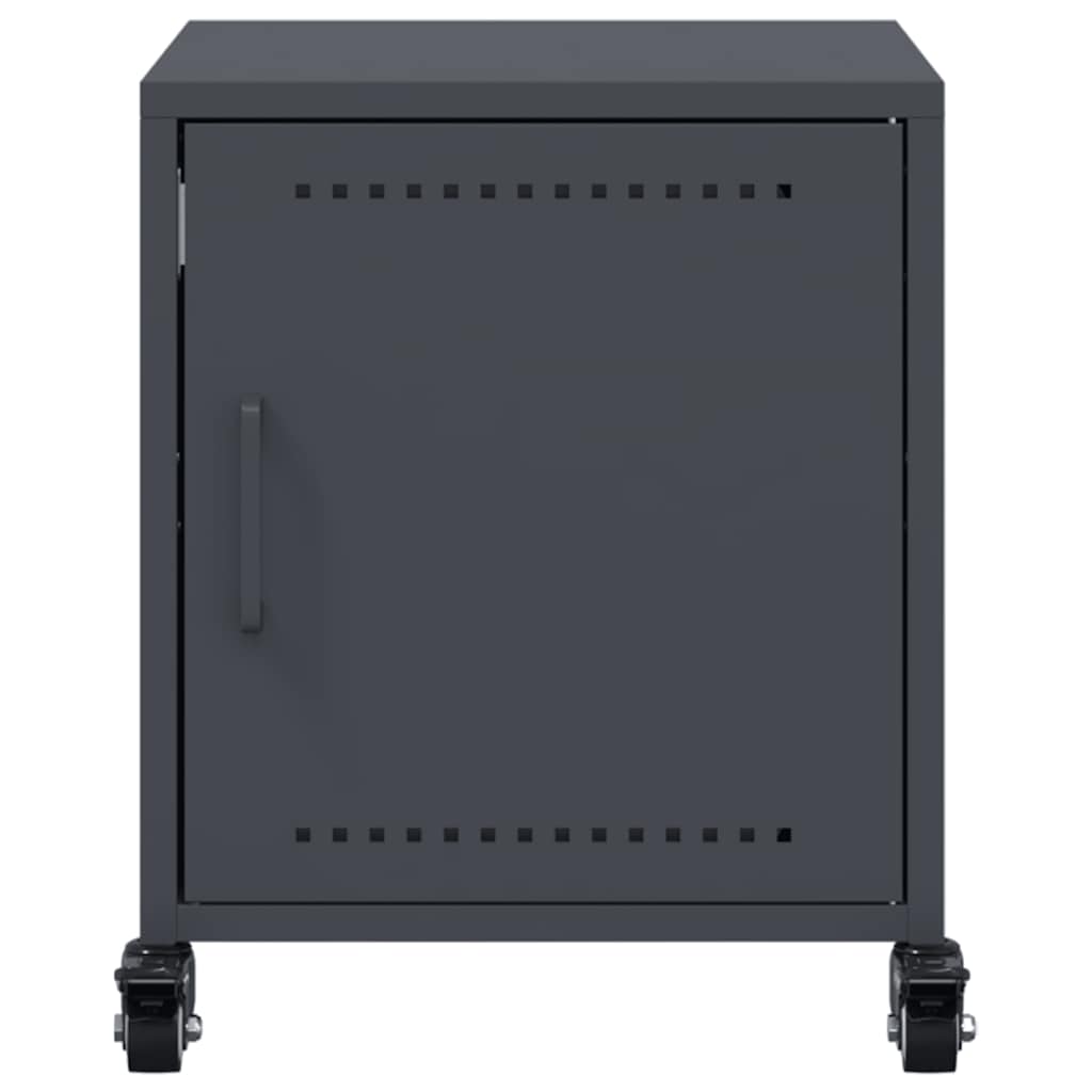 vidaXL Bedside Cabinet Anthracite 36x39x43.5 cm Steel