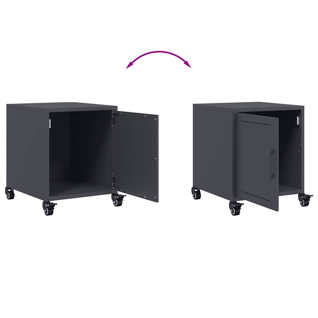 vidaXL Bedside Cabinet Anthracite 36x39x43.5 cm Steel