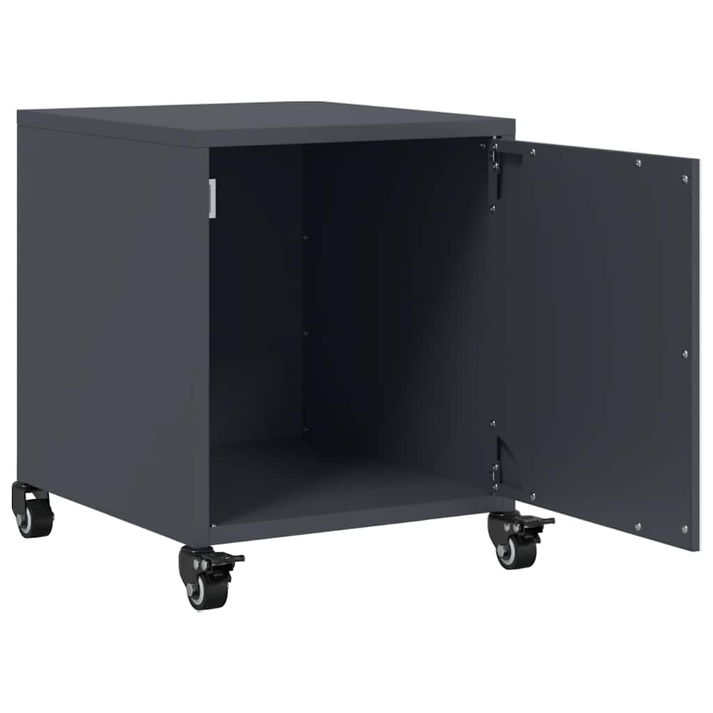 vidaXL Bedside Cabinet Anthracite 36x39x43.5 cm Steel