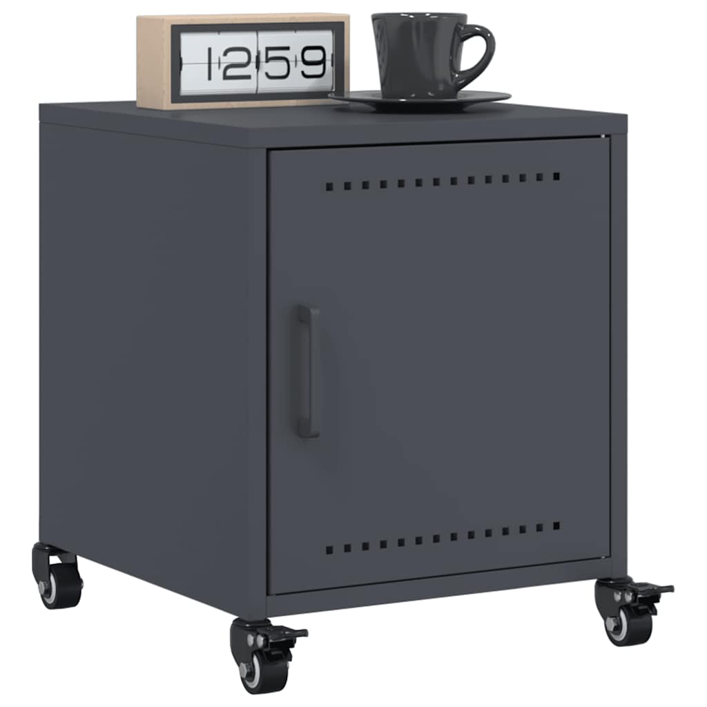vidaXL Bedside Cabinets 2 pcs Anthracite 36x39x43.5 cm Steel