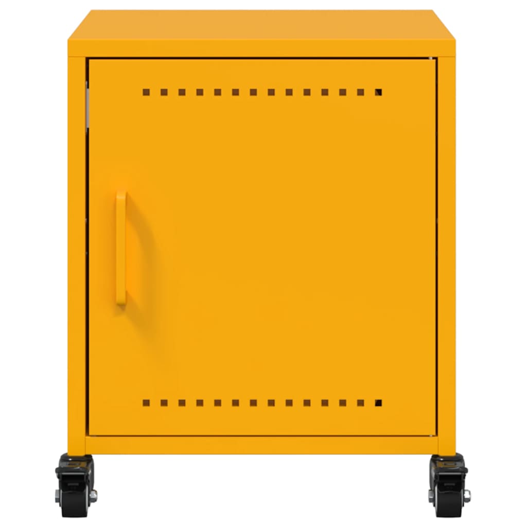 vidaXL Bedside Cabinet Mustard Yellow 36x39x43.5 cm Steel