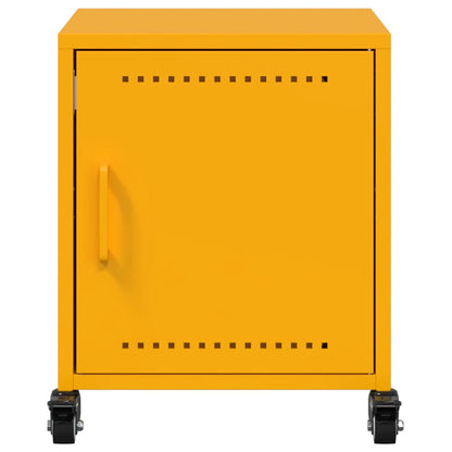 vidaXL Bedside Cabinet Mustard Yellow 36x39x43.5 cm Steel