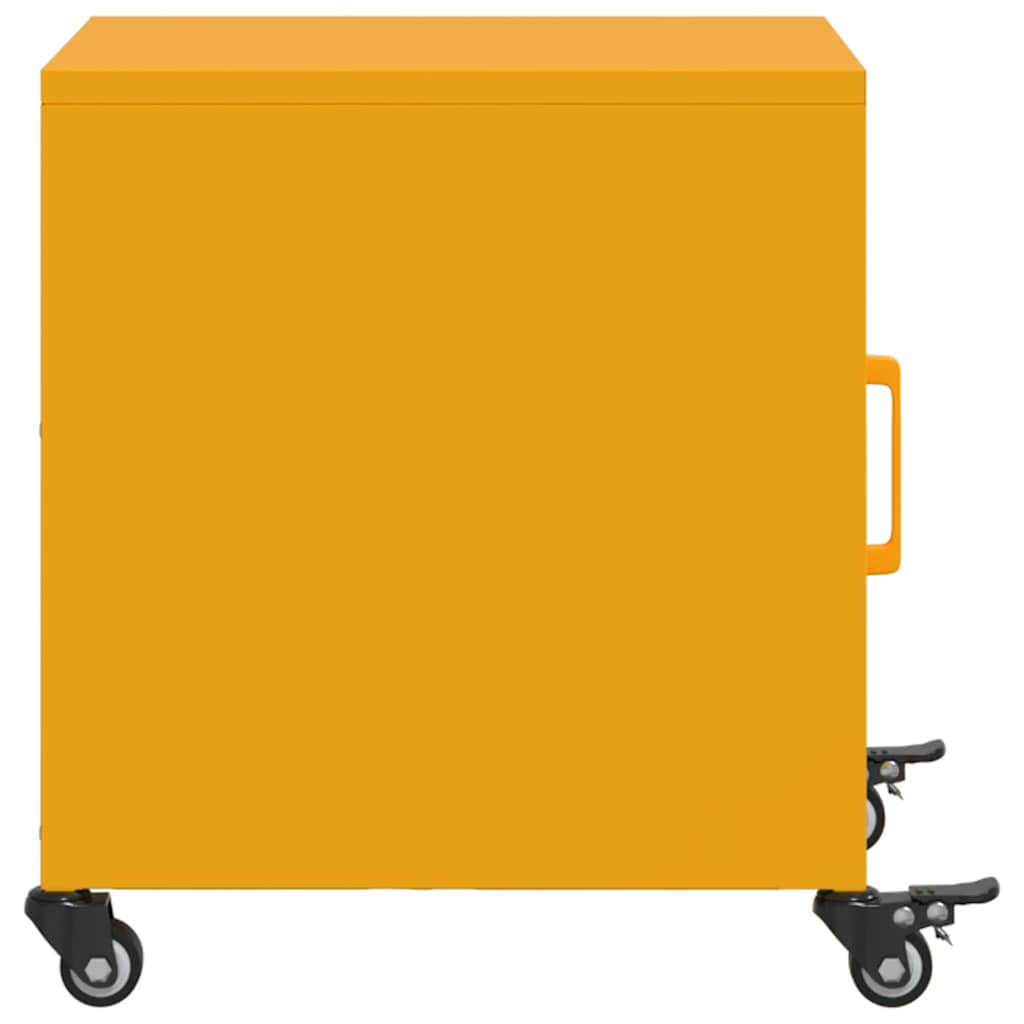 vidaXL Bedside Cabinet Mustard Yellow 36x39x43.5 cm Steel