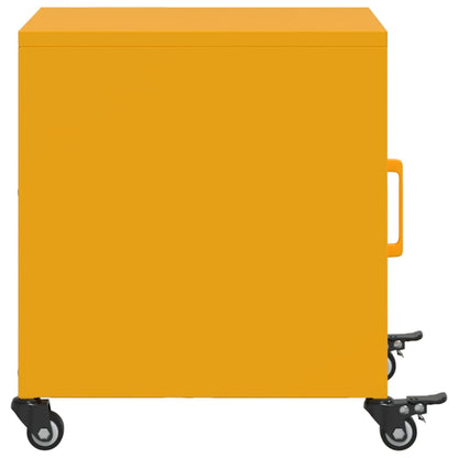 vidaXL Bedside Cabinet Mustard Yellow 36x39x43.5 cm Steel